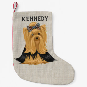 Yorkie Puppy   Dog Yorkshire Terrier Personalised Small Christmas Stocking