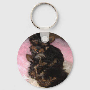 Yorkie Pups Keychain