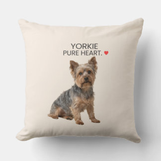 Yorkie Pure Heart Throw Pillow