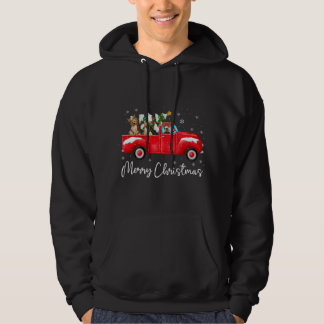 Yorkie Red Truck Christmas Santa Hat Dog Xmas Hoodie