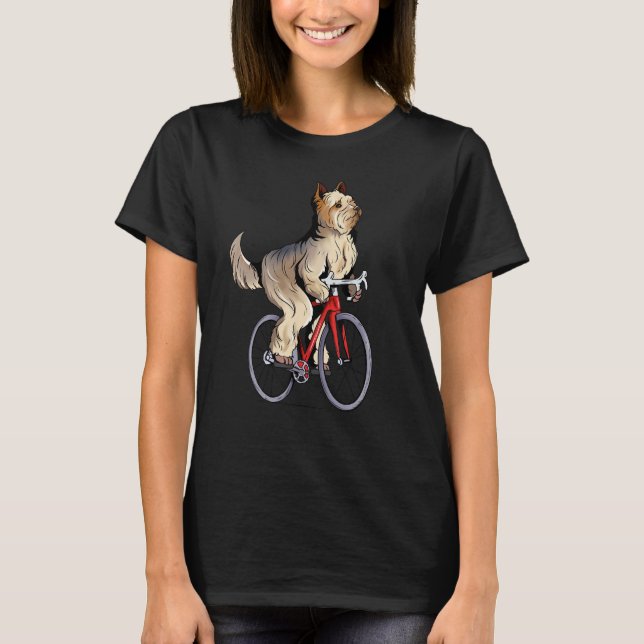 Yorkie Riding Bicycle Cute Biker Cyclist T-Shirt (Front)