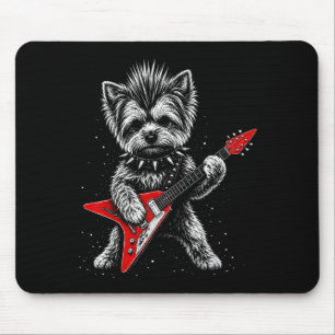Yorkie Rock Funny Terrier Guitar Dog Lover Art Mouse Mat