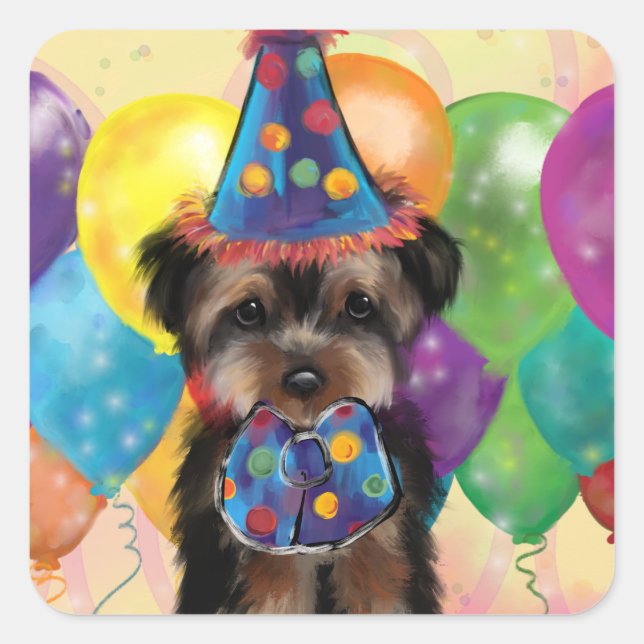 YORKIE          SQUARE STICKER (Front)