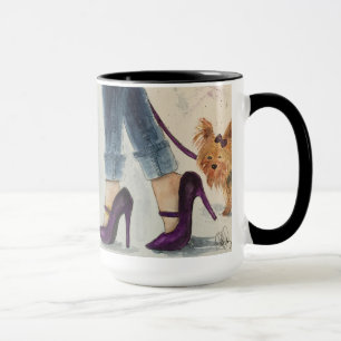 Yorkie & Stilettos Watercolor Design Mug
