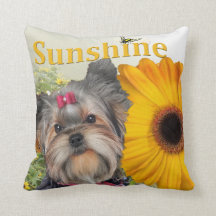 Yorkie Sunflowers And Bumble Bees By PetVenturesUS