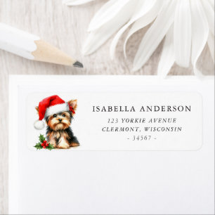 Yorkie Terrier Christmas Return Address