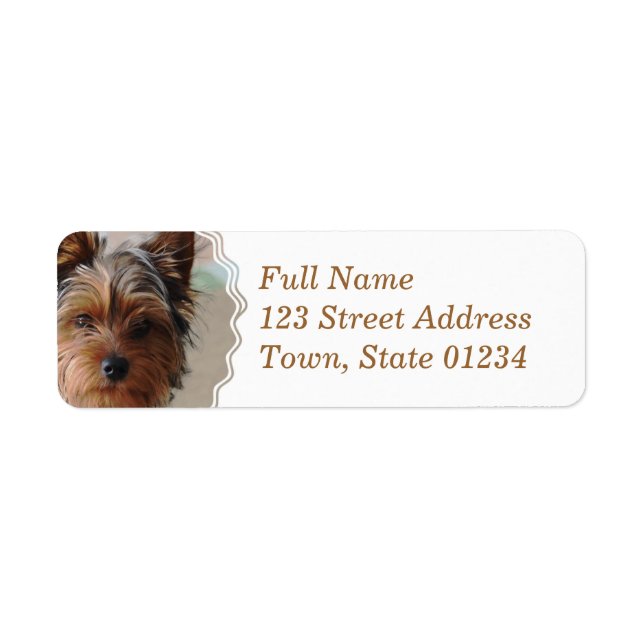Yorkie Terrier  Mailing Label (Front)