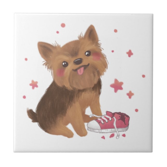 Yorkie the Cutest Trouble Maker Tile (Front)