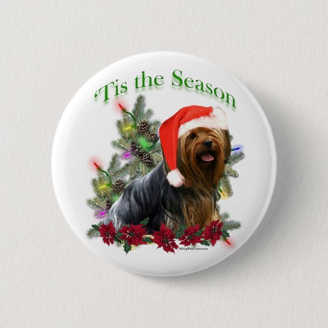 Yorkie 'Tis the Season Button (Front)