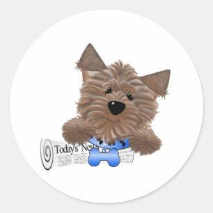Yorkie-Todays News Classic Round Sticker