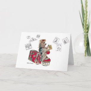 Yorkie Travelling Paris Card