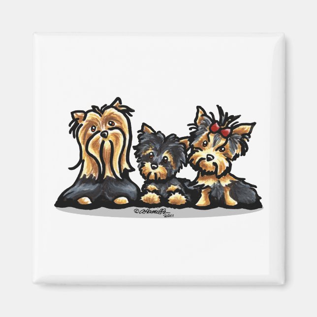 Yorkie Trio Magnet (Front)