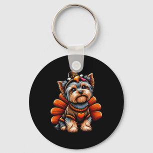 Yorkie Turkey Outfit Cute Yorkshire Terrier Dog Me Key Ring