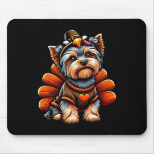 Yorkie Turkey Outfit Cute Yorkshire Terrier Dog Me Mouse Mat