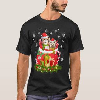 Yorkie Two Yorkshire Puppy Bag Xmas Santa Ugly Chr T-Shirt