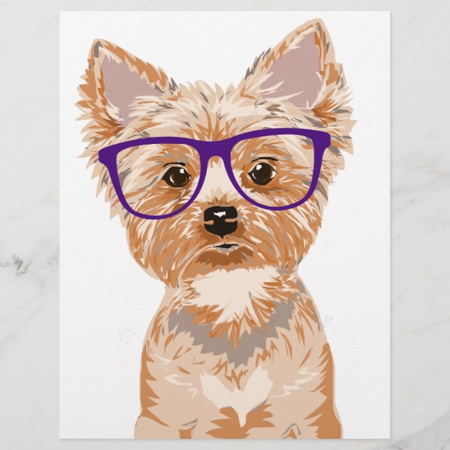 Yorkie Wearing Glasses (Front)