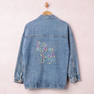 Yorkie With Christmas Light Yorkie Owner Cute Xmas Denim Jacket
