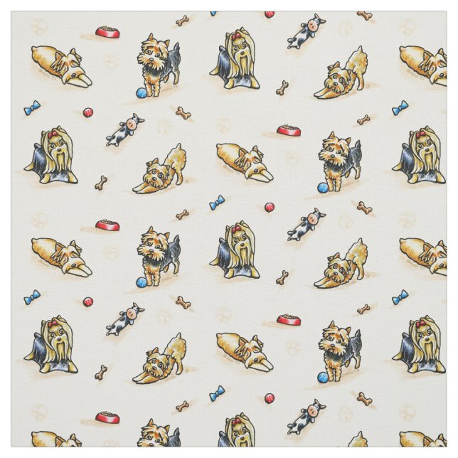 Yorkie World Natural White Fabric (Swatch)