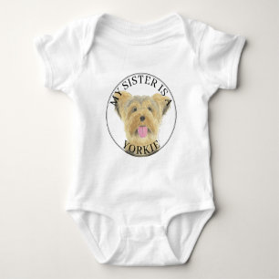 Yorkie Yorkshire Terrier Big Sister Baby Bodysuit