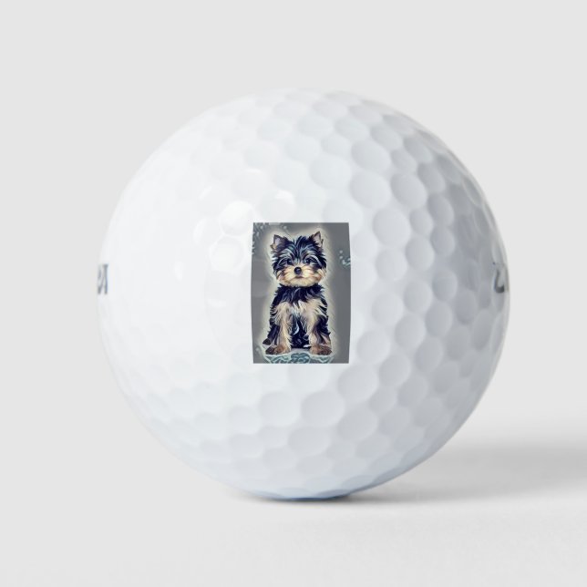 Yorkie Yorkshire Terrier Dog Golf Balls (Front)