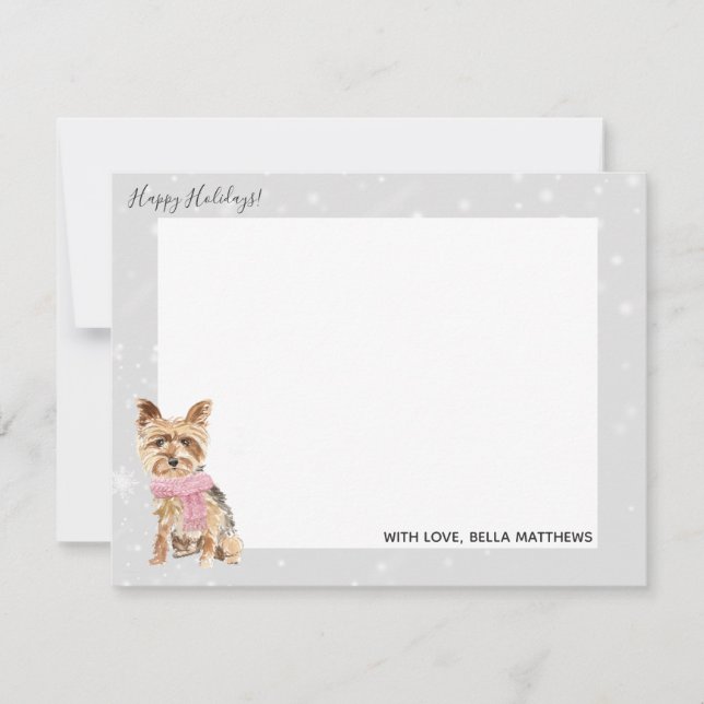 Yorkie Yorkshire Terrier Holiday Christmas Card (Front)
