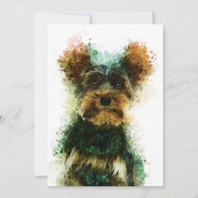 Yorkie / Yorkshire Terrier Pet Portrait 5" x 7" (Front)