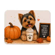 Yorkie Yorkshire Terrier Pumpkin Spice Magnet