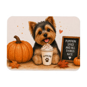 Yorkie Yorkshire Terrier Pumpkin Spice Magnet