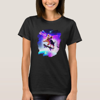 Yorkie Yorkshire Terrier Skateboarding Space Retro T-Shirt