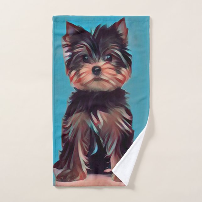 Yorkie Yorkshire Terrior Pop Art Poster pet puppy Hand Towel (Hand Towel)