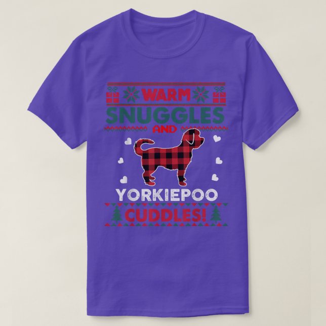 Yorkiepoo Dog Christmas Pajama Dog Ugly Christmas  T-Shirt (Design Front)