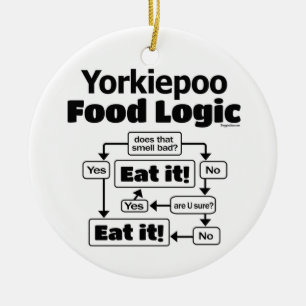 Yorkiepoo Food Logic Ceramic Tree Decoration