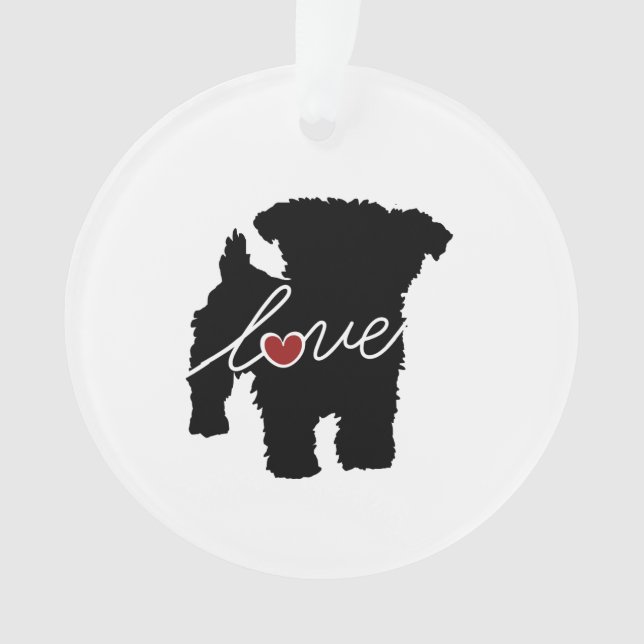 Yorkiepoo (Yorkie / Poodle) Love Ornament (Front)