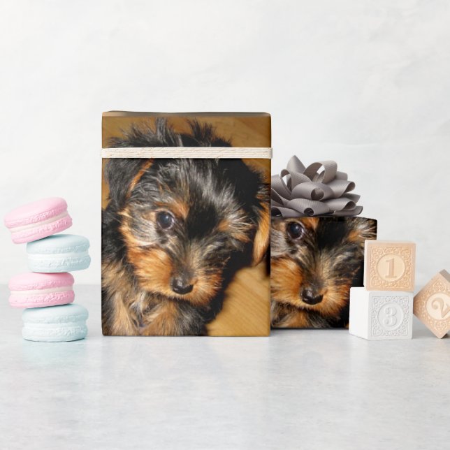 Yorkie's First Christmas Wrapping Paper (Baby Shower)
