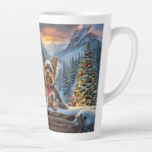 Yorkies Holiday Design By Rich AMeN Gill Latte Mug
