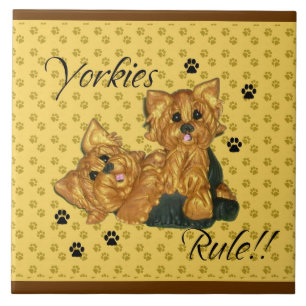 Yorkies Rule Pawprint Tile