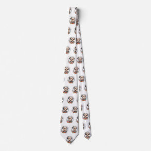 Yorkipoo Christmas Wreath Festive Pup Tie