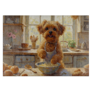 Yorkipoo Cooking in Kitchen Cutting Board