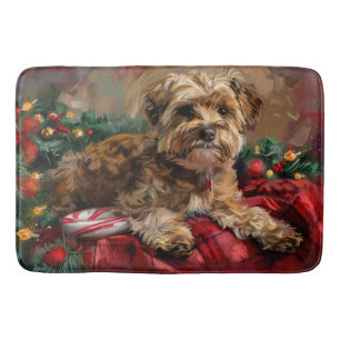 Yorkipoo Dog Christmas Festive Bath Mat
