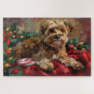 Yorkipoo Dog Christmas Festive Jigsaw Puzzle