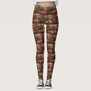 Yorkipoo Dog Christmas Festive Leggings