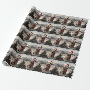 Yorkipoo Dog in Snow Christmas Wrapping Paper