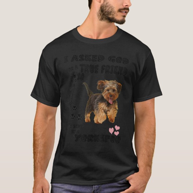 Yorkipoo Dog Quote Mum Yorkiepoo Dad Cute Yorkie P T-Shirt (Front)