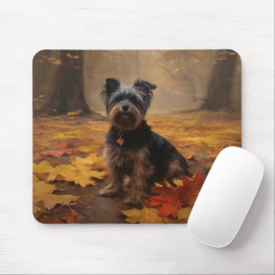 Yorkipoo in Autumn Leaves Fall Inspire Mouse Mat