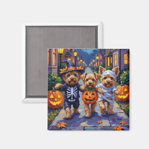 Yorkipoo Trick-or-Treating in Halloween Costumes Magnet