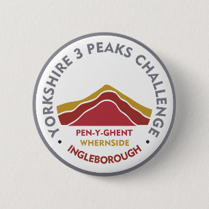 Yorkshire 3 Peaks Challenge Hiking Route 6 Cm Round Badge