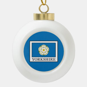 Yorkshire County England Ceramic Ball Christmas Ornament