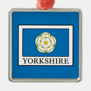 Yorkshire County England Metal Tree Decoration
