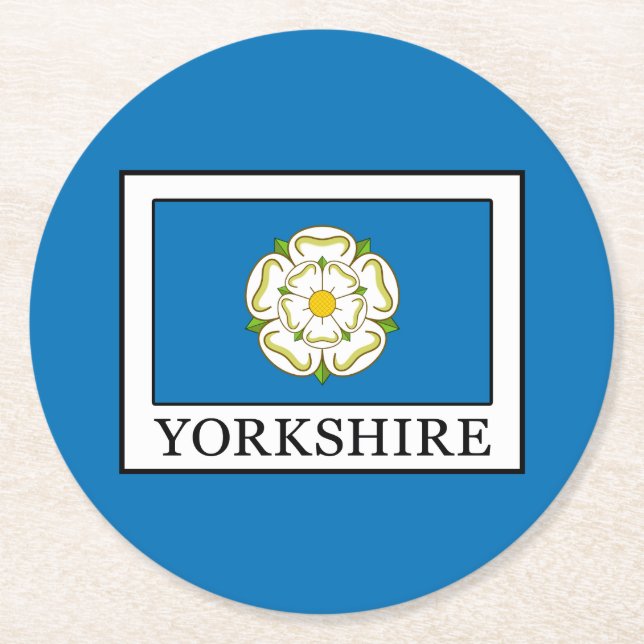 Yorkshire County England Round Paper Coaster (Front)