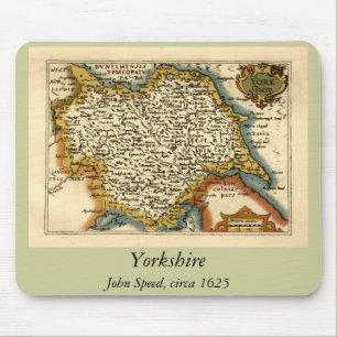 Yorkshire County Map, England Mouse Mat